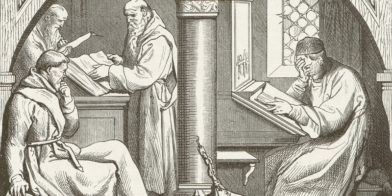 文藝復興時期風格僧侶研究聖經插圖